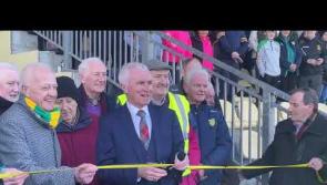 Watch:  Dr James McDaid cuts the ribbon as stand in his name is officially opened 