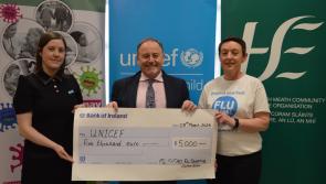 Louth Community Healthcare presents €5,000 to UNICEF as part of ‘Get a Vaccine, Give a Vaccine’ campaign