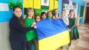 Ukrainian pupils in Tipperary Town join in to celebrate St Patrick's Day