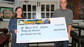 Cheques presented following successful Runners v Riders event