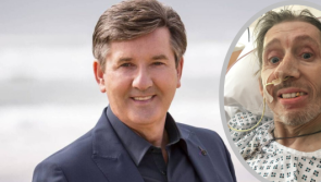 Shane MacGowan smiling after Daniel O'Donnell visits in hospital