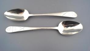 A Pair of rare Limerick silver spoons to go up for auction 