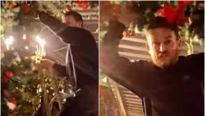 WATCH: Offaly pub says 'up yours' to anyone saying it's too early as they put up Christmas decorations