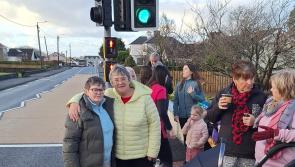 Local residents perform the honours as Dungloe traffic lights get switched on