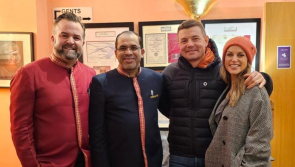 Brian O'Driscoll and Amy Huberman check out Chandpur Indian Restaurant Donegal 