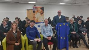 MEP Chris MacManus visits Errigal College for Europe Direct Letterkenny event