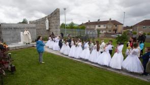 Annual May procession for Holy Child PS children