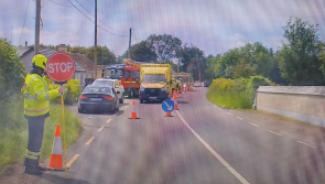 Gardaí rush to scene of two-car crash in Offaly where vehicle flipped over
