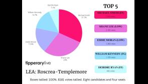 Top five front-runners as all of the boxes for Roscrea-Templemore now tallied