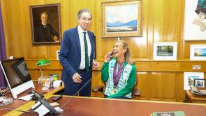 PICTURES: Ring Ring! Sharlene Mawdsley among athletes running rings around Taoiseach at homecoming