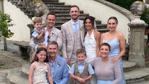 Daniel and Majella welcome the newest addition to the family at Italian wedding 