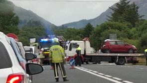 Emergency services at scene of road traffic collision near Donegal Town