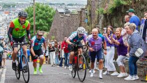 Cyclists overcome huge hill at the finish of this epic charity cycle finish