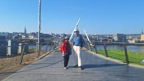 American cruise passengers complete their Belfast to Derry walk  while docked in Northern Ireland