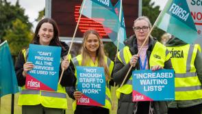 Fórsa members stage lunchtime protest at St Luke's  Hospital in Kilkenny