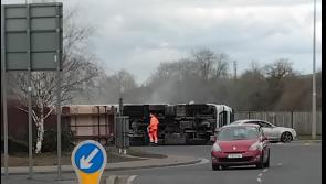 BREAKING: McDonalds staff rush to help as smoke pours from overturned lorry on busy Kilkenny ring road