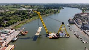 Pictures: Big moment for Kilkenny and South-East as new bridge swings into place over River Suir