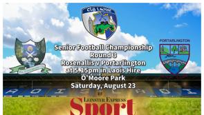 LIVE BLOG: Reigning SFC champions Portarlington take on Rosenallis for a quarter-final place