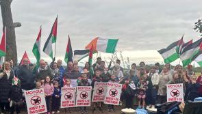 Large turnout for Mid Ulster IPSC Lough Beg Walk For Gaza 