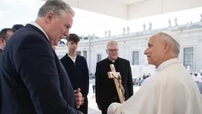 Longford MEP Ciar&aacute;n Mullooly gifts Pope Leo XIV a Lehery crucifix 
