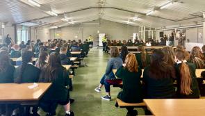 Community Gardaí speak to students in Borrisokane Community College about the dangers of modern tech