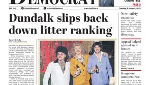 This week's Dundalk Democrat front page: Dundalk slips back down litter ranking