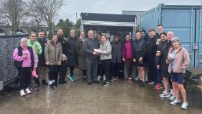 Members of Midland Boxercise group present funds to Offaly Hospice