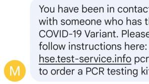 Beware of bogus texts about ordering PCR testing kits - Kilkenny Gardaí