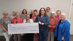 Ballyragget  ladies present charity proceeds of their knitted Easter chicks