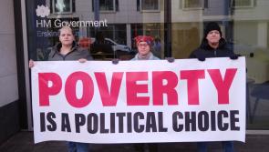 WATCH: 'We need action now, not words' - Derry Against Fuel Poverty goup take protest to NI Office