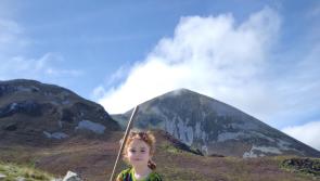 Local girl Andrea (6) climbs to the top of Croagh Patrick 