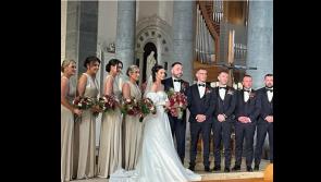 Hearty congratulations! Leann and Stephen exchange wedding vows in Longford