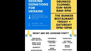Clonmel business man appeals for humanitarian aid and will transport it to Ukraine next week 
