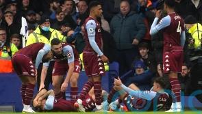 Everton fan arrested after Aston Villa players hit by bottle thrown from crowd