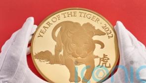 Giant gold coin produced by the Royal Mint to celebrate the Year of the Tiger