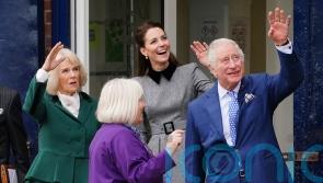 Kate joins Charles and Camilla for Docklands arts centre visit