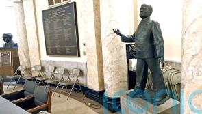 Statue of white supremacist former US state governor moved out of sight