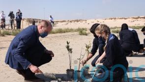 William tells children ‘you are the future’ as he joins tree planting session