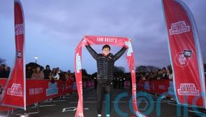 Tom Daley receives warm welcome after finishing four-day Comic Relief challenge