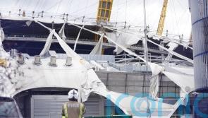 London’s O2 closed as Storm Eunice rips off part of venue’s roof