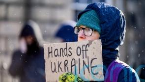 Demonstrators protest over invasion of Ukraine outside Russian consulate