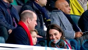 Prince George joins parents at the rugby as Kate scores victory over William