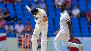 England suffer familiar collapse as Kemar Roach leads West Indies onslaught