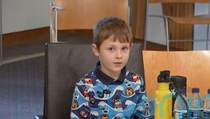Callum, age 7, brings his reusable water bottle campaign to Holyrood