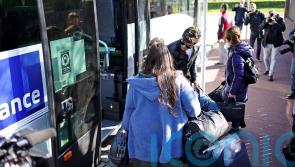 Ukrainian refugees leave Calais hostel for visa application centre