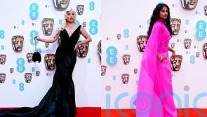 Celebrities play with colour on Bafta red carpet