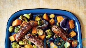 Joe Wicks’ sausage, sweet potato and mustard tray bake recipe
