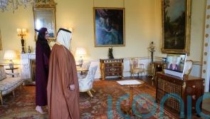 Queen in regal purple for virtual diplomatic audiences