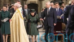 Queen signals support for Andrew as she takes his arm at Philip’s memorial