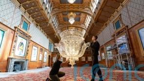 Windsor’s chandeliers given a polish ahead of Waterloo Chamber reopening